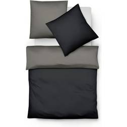 Fleuresse Lech W Wendebettwsche-Set Flanell Überdecke Grau, Schwarz (200x)