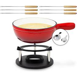 Klarstein Holsten Set de fondue olla calentador hornillo 6 tenedores 1.5 L hierro fundido