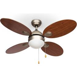 Klarstein Valderama Ventilateur de Plafond 2-en-1 42" 60 W Plafonnier Aspect Cerisier