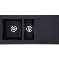 Respekta Lavello Da Incasso Lavello Da Cucina Granito Mineralite 100 x 50 Nero