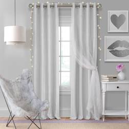 Elrene Home Fashions Aurora Kids Room Darkening Layered Sheer Curtain Panel 52 x 108