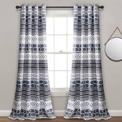 Lush Decor Frodig Dekor Hygge Geo Rum Mörkläggningsgardiner 213 cm x 132 cm Marinblå Och Vit