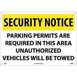 NMC Marker Security Notice Signs; Parking Permits Are Required