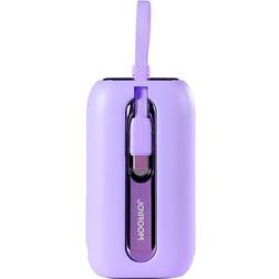 Joyroom JR-L012 Powerbank 22.5W USB-C PD m. Indbygget USB-C & Lightning Kabel 10.000 mAh Lilla