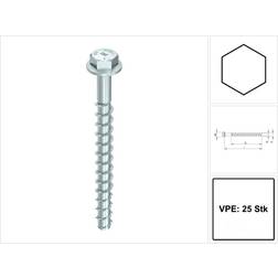 Heco Multi-Monti-plus 9807520 Betongskruv Ø10 FLÄNS, FZB 25st