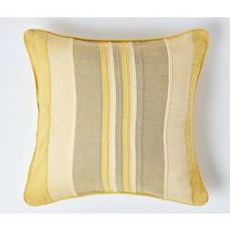 Homescapes Cotton Striped Morocco Cushion Cover Yellow (45x45cm)