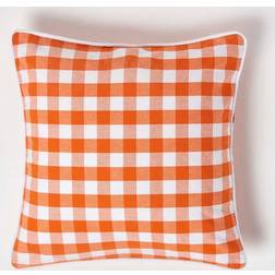 Homescapes Gingham Cushion Cover Orange (45x45cm)