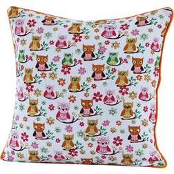 Homescapes Cotton Owls Cushion Cover Red