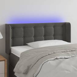 vidaXL Con LED De Terciopelo Gris Oscuro 93x16x78/88 cm Cabecero