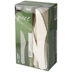 Papstar Couteaux, papier "pure" 15,8 cm blanc