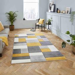 Think Rugs Matrix MT61 Hand High Density Yellow, Grey cm