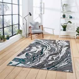 Think Rugs Apollo GR584 Modern Abstract Grey, Green