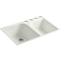 Kohler Executive Chef Undermount Cast-Iron 4-Hole Double Bowl Kitchen Sink