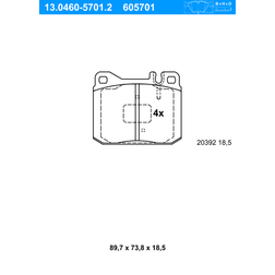 ATE Kit Pastiglie Freno 13.0460-5701.2