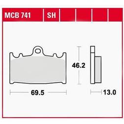 TRW Lucas Bremsbeläge organisch MCB741 69,5x46,2x13mm