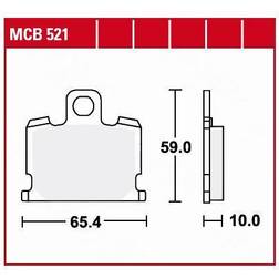 TRW Lucas Bremsbeläge organisch MCB521 65,4x59x10mm