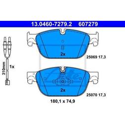 ATE 13.0460-7279.2 Juego De Pastillas De Freno Con Contacto Avisador Desgaste Peugeot 407 Berlina 308 I Hatchback 508 I Sedán Citroën: C5 3