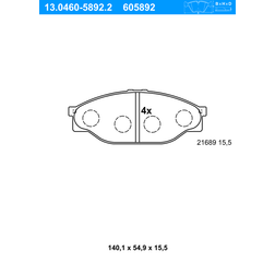 ATE 13046058922 Bremsbelagsatz Scheibenbremse