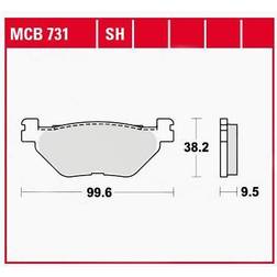 TRW Lucas Bremsbeläge organisch MCB731 99,6x38,2x9,5mm