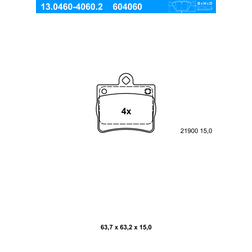 ATE Jeu de Plaquettes de Frein 13.0460-4060.2