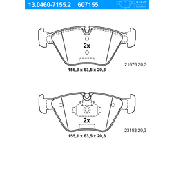 ATE 13.0460-7155.2 Remblokkenset BMW 3 Sedan 3 Touring 3 Coupe