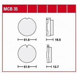 TRW Lucas Bremsbeläge organisch MCB35