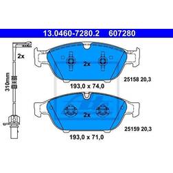 ATE 13.0460-7280.2 Jeu de Plaquettes de Frein Audi A7 Sportback A6 C7 Avant A6 C7 Berline