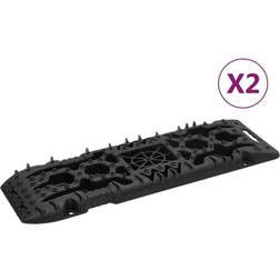vidaXL Frikørselsplader 2 Stk 107 x 31 x 7 cm Nylon Sort