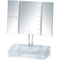 Wenko Specchio d'appoggio con luce led e organizzatore Fanano