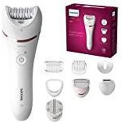 Philips Epilatore Serie 8000 incl. 8 accessori, cordless con funzione wet e dry