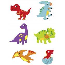 Glorex Moosgummi Sticker Dinosaurier selbstklebend 12 Stück