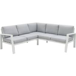 BigBuy Home Rinconera Thais Aluminio Blanco-gris 195 x 195 x 73.6 cm Sofá de Exterior