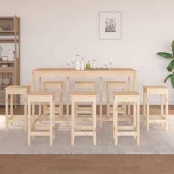 vidaXL 9-tlg. Bar-Set Massivholz Bargruppe