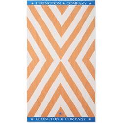 Lexington Graphic Cotton Velour strandhandduk Badlakan Blå, Beige, Vit