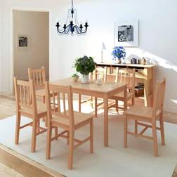 vidaXL Piece Pinewood Dining Set