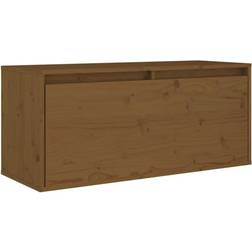 vidaXL Madera Maciza De Pino Marrón Miel 80x30x35 cm Armario de Pared