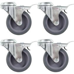 vidaXL 16 pcs Bolt Hole Swivel Casters 75 mm