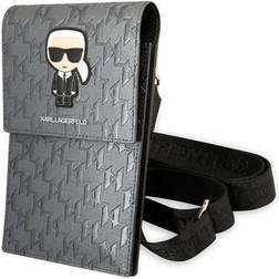 Karl Lagerfeld Monogram Ikonik Smartphone Skuldertaske Sølv