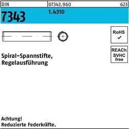Spiral-Spannstift, Regelausführung DIN 7343 Edelstahl 1.4310 blank ø6 x 28mm