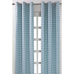 Homescapes 137cm Drop 182cm, Check Gingham Eyelet
