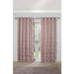 Emma Barclay Fjärilsäng Fodrad Öljett Jacquardgardiner Rosa 66 x 137 cm