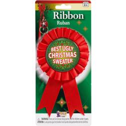 Forum Novelties Ugliest Christmas Sweater Award Ribbon Green/Red One-Size