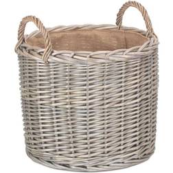 Round Lined Straight-Sided Wicker Basket