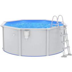 vidaXL Piscine avec Echelle de Sécurité Piscine Encadrée Marche de Piscine Hors Sol Jardin Terrasse Extérieur Arrière-cour 300x120 cm