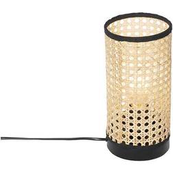 QAZQA Ländliche Rattan Tischlampe