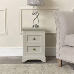 Melody Maison Taupe-Grey Two Drawer Bedside Table