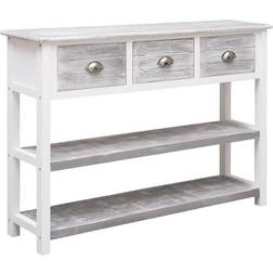 vidaXL 108 x 30 x 76 cm Massivt Kejsertræ Antikgrå Skænk