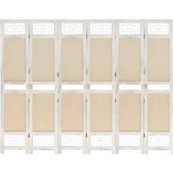vidaXL 6-panels stof cremefarvet Rumdeler