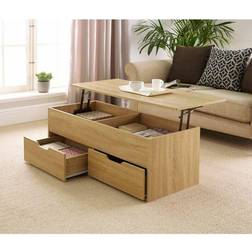 Home Source Oak Wooden Lift Coffee Table