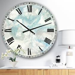 Design Art 'Pale Blue Shade III' Modern Farmhouse Large Wall Clock